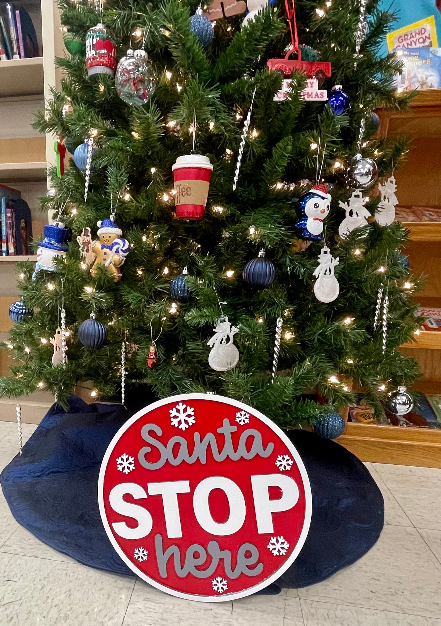 Santa Stop Here Door Hanger - 15"