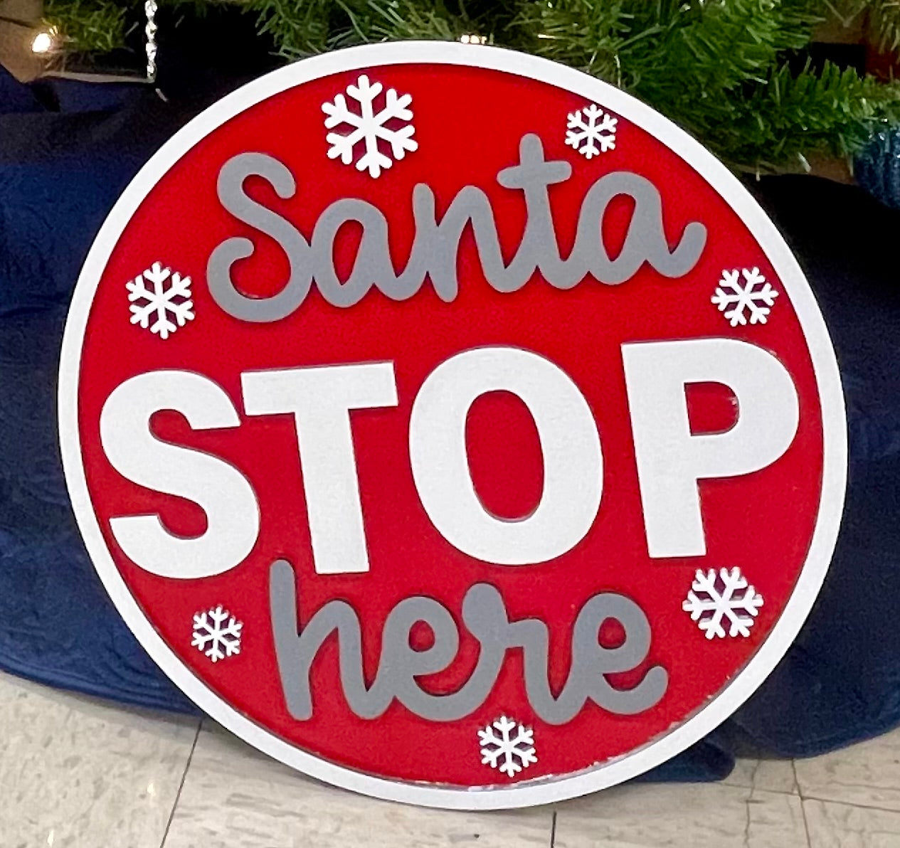 Santa Stop Here Door Hanger - 15"